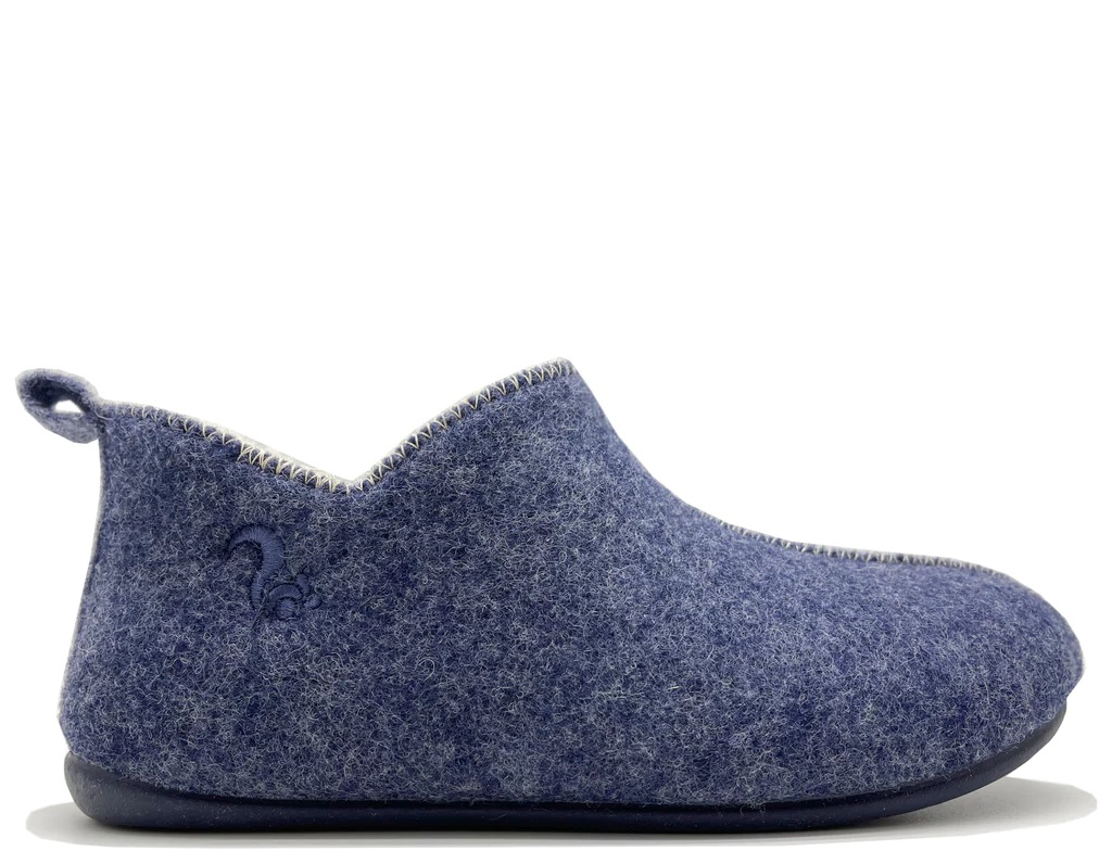 thies 1856 ® Slipper Boots in dunkelblau mit Bioschurwolle